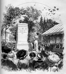Invigning av monumentet tillägnat målaren Jean Baptiste Camille Corot (1796-1875) i Ville d