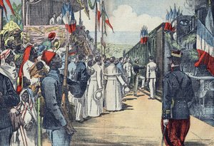 Invigning av järnvägen mellan Thies och Kayes till Senegal, början av 1900-talet av French School