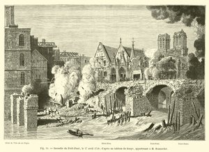Petit-Ponts eld, 27 april 1718; från en tidtabell, tillhörande M Bonnardot av French School