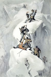 Incident innan du når Grands Mulets i Chamonix-dalen av French School