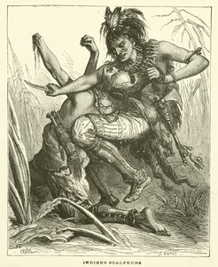 Skalperande indianer av French School