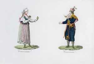 Invånare i Krakow, från "Polens historia" av Bernardo Zaydler av French School