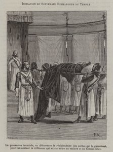 Initiering av en befälhavare för templet (gravyr) av French School