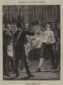 Initiering till lärlingsgrad. "Låt det finnas ljus!" (gravyr) av French School