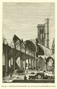 Interiör av Saint-Andre des Arts, under rivningen 1815
