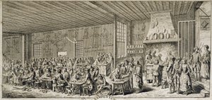 Interiör av en kabaré "" Ramponaux"", sd. 1700-talet av French School