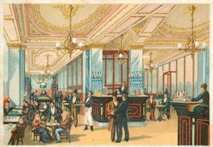 Interiör på ett hotell (chromolitho) av French School