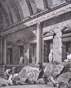 Interiör av Dianatemplet, Nimes, från Antiquities of France: Vol I, Monuments of Nimes