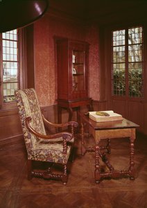 Interiör av studien av Honore de Balzac (1799-1850) i hans hem i rue Raynouard