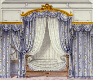 Interiör som visar möbler från en fransk tidskrift, 1850-talet av French School