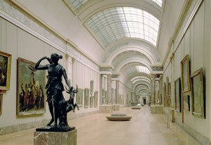Interiörvy av Grande Galerie, 1500-1800-talet av French School