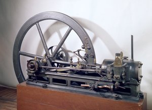 Förbränningsmotor designad av Etienne Lenoir (1822-1900) 1860 (metall)