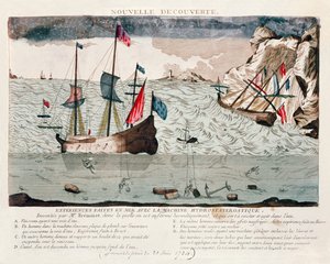 Uppfinning av Sieur Freminet av ett system för att återvinna luft och tillåta dykare att andas under vattnet, 1784 av French School