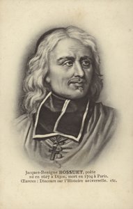 Jacques-Benigne Bossuet (1627-1704), fransk katolsk biskop, teolog och författare (litografi) av French School
