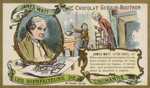 James Watt, skotsk ingenjör och uppfinnare (chromolitho) av French School