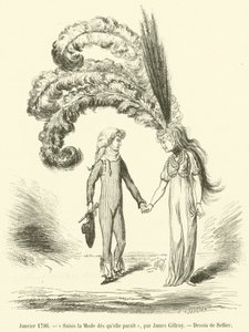 Januari 1796, Seize Fashion så snart det dyker upp (gravyr) av French School