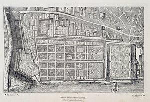 Jardin des Tuileries 1652 (efter Gombousts plan) - i "Paris genom århundradena", av H. Gourdon de Genouillac, red. F. Roy, Paris av French School
