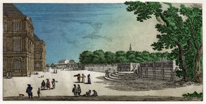 Jardin du Luxembourg, Paris. (gravyr av French School
