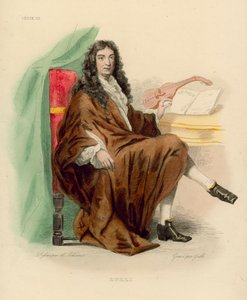 Jean-Baptiste Lulli (färgad gravyr) av French School