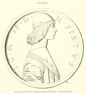 Jean-Galeas Sforza, marmormedaljong från samlingen av M Timbal (gravyr) av French School