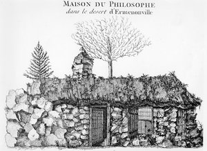 Jean-Jacques Rousseaus Hermitage i Ermenonville (se även 168374) av French School