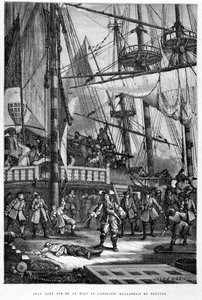 Jean Bart dödar den holländska kaptenen av Neptunus med sin hand - i "The History of France"" av Guizot av French School