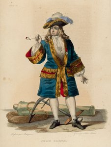 Jean Barth (färgad gravyr) av French School