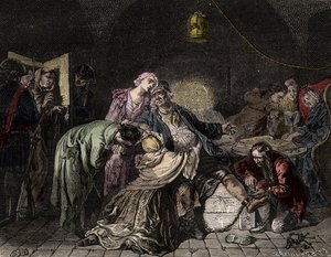 Jean Calas, kalvinistisk köpman anklagad för mord av French School