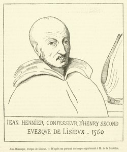 Jean Hénuier, biskop av Lisieux (gravyr) av French School