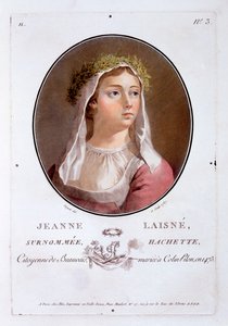 Jeanne Laisne, från Portraits of Great Men, Illustrious Women, and Memorable Subjects of France, publicerad 1787-92 av French School