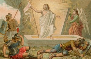 Jesus Kristus stiger upp ur sin grav av French School