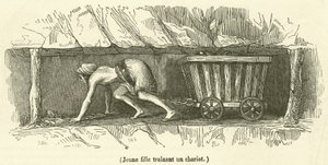 Ung flicka som drar en vagn av French School