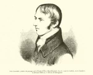 John Constable, landskapsmålare, född 11 juni 1776 i East-Bergholt, i grevskapet Suffolk, död i London 30 mars 1837 (gravyr) av French School