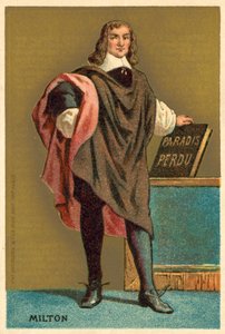 John Milton, engelsk poet (chromolitho) av French School