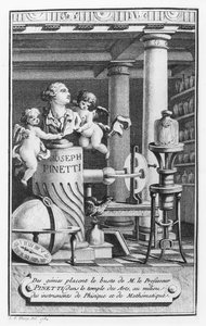 Joseph Pinetti (1750-1800), illustration från Amusements physiques av L.S. Thiery, 1784 av French School