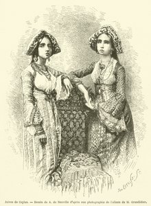 Judinnor från Ceylon (gravyr) av French School