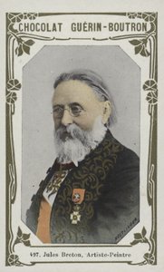 Jules Breton, målare (färgad bild) av French School