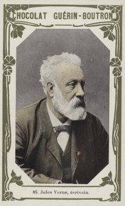 Jules Verne, ecrivain (färgad bild) av French School