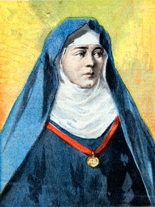 Julienne Duguesclin (1377-1404) benediktinsk nunna, illustration "Le Petite Journal" av 23 juli 1894 (gravyr) av French School