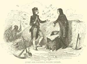 Junot och Napoleon före Toulon (gravyr) av French School