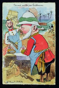 Kung Edward VII (1841-1910) Tröttad av Kaiser Wilhelm II (1859-1941) från Les Guepes, ca 1890 (penna & bläck och wc på papper) av French School
