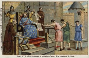 Kung Ludvig VI av Frankrike beviljade den första chartern till staden Laon, 1128 av French School