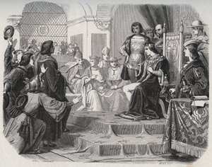 Kung Ludvig XII utropade folkets fader till Generalstaterna i Tours den 14 maj 1506 - "Louis XII förklarade folkets fader" av French School