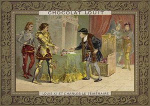 Kung Ludvig XI av Frankrike och Karl den djärve, hertig av Bourgogne av French School