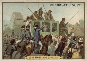 Kung Ludvig XVI fördes tillbaka till Paris, franska revolutionen, 25 juni 1791 av French School