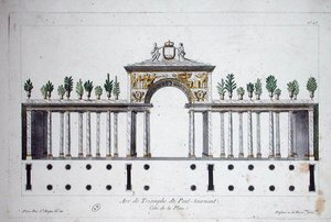 Triumfbågen du Pont Tournant (färg litho) av French School