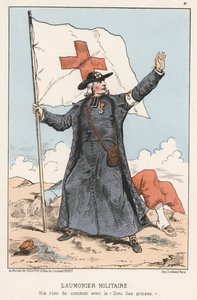 Militärprästen (färgad gravyr) av French School