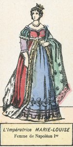 Kejsarinnan Marie-Louise, Napoleon I:s hustru (färgad gravyr) av French School