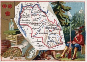 Isere (38), Rhône-Alpes (Rhône-Alpes), Frankrike. Handske, hårdvara, ratafia, muttrar. Porträtt av Pierre Terrail LeVieux, seigneur av Bayard (Knight Bayard av French School