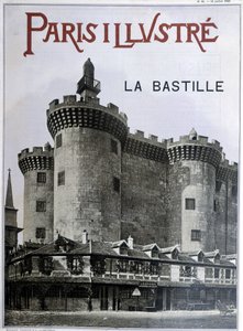 La Bastille. Omslag till tidningen "Paris illustrious"" av den 13 juli 1889. av French School